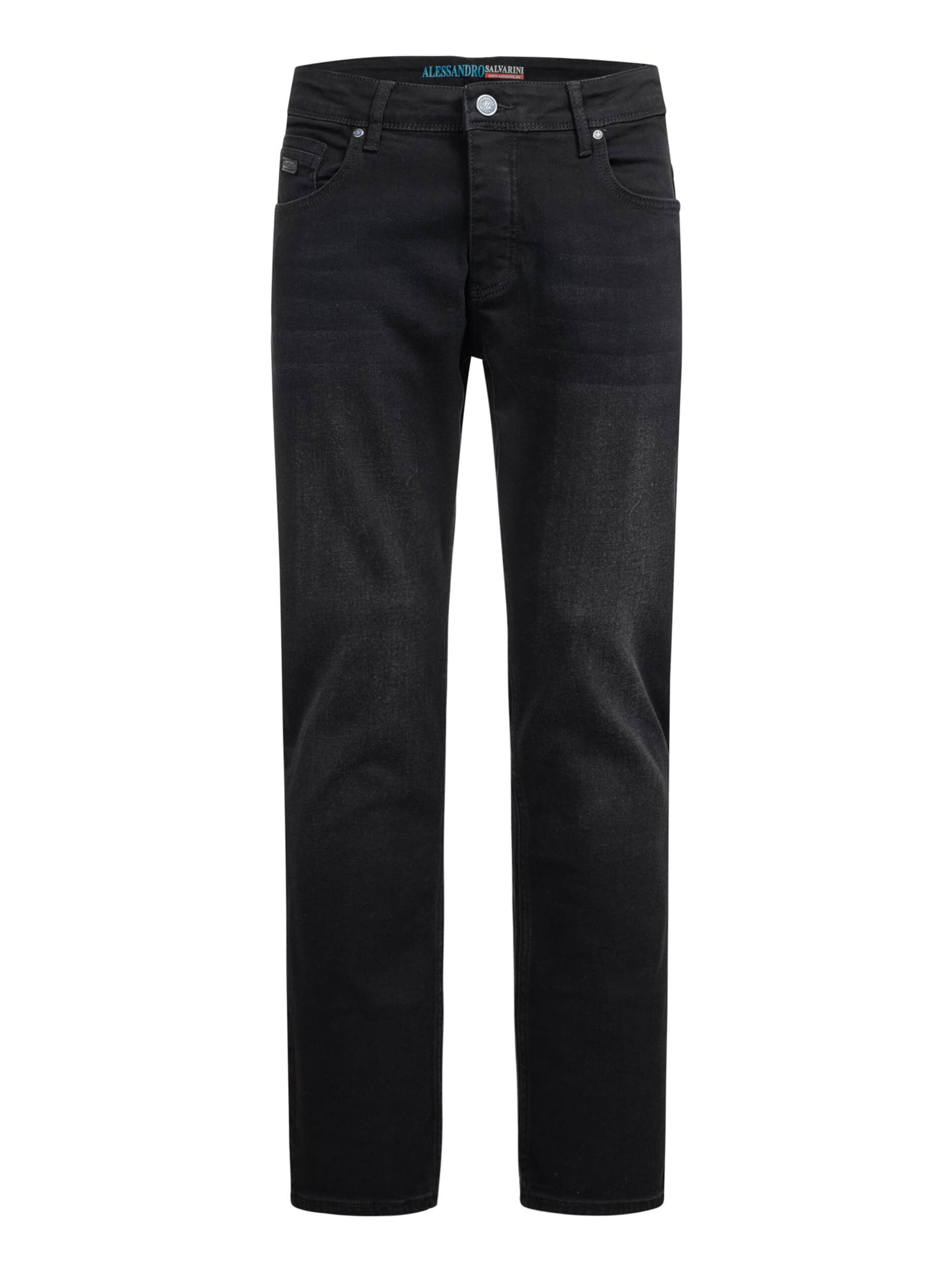 Alessandro Salvarini Regular Jeans in Black: front
