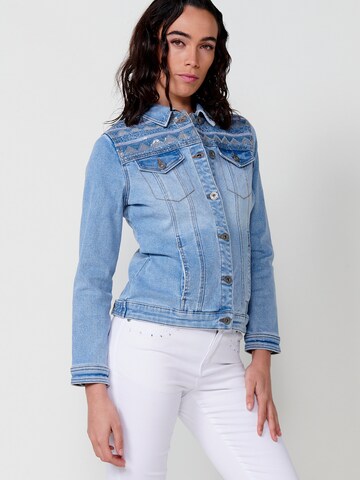 KOROSHI Between-season jacket in Blue: front