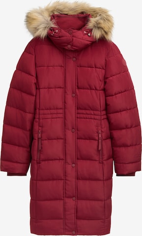 TOM TAILOR Pitkä talvitakki värissä punainen: etupuoli