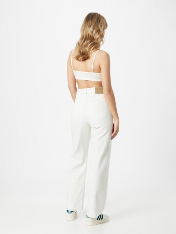 Denim Project Široke hlačnice Kavbojke 'FREJA' | bela barva
