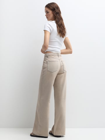 Pull&Bear Wide Leg Farkut värissä beige