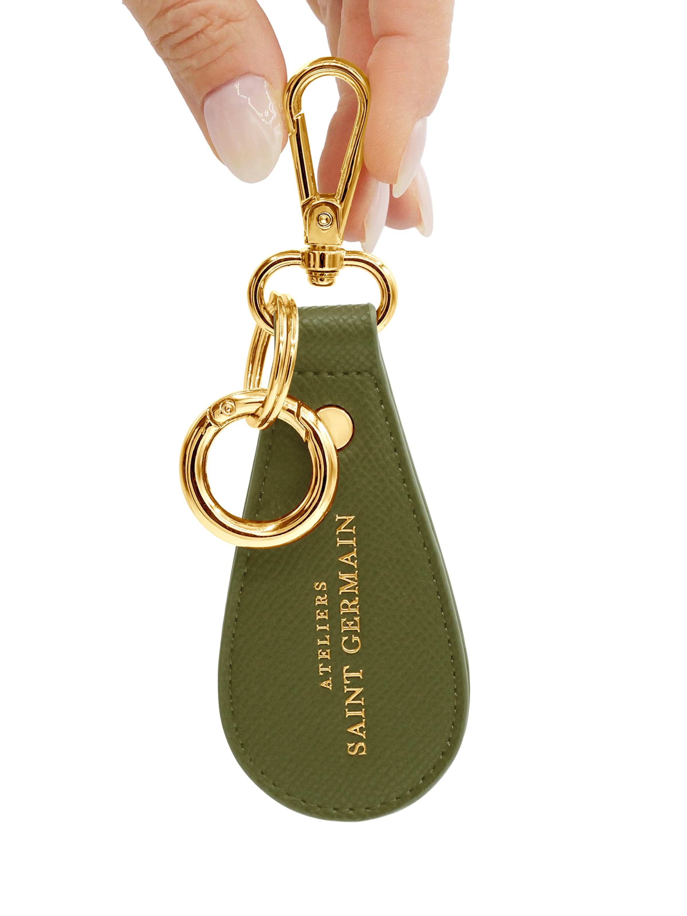 Ateliers Saint Germain - Llavero 'Dream Paris' en verde: frente