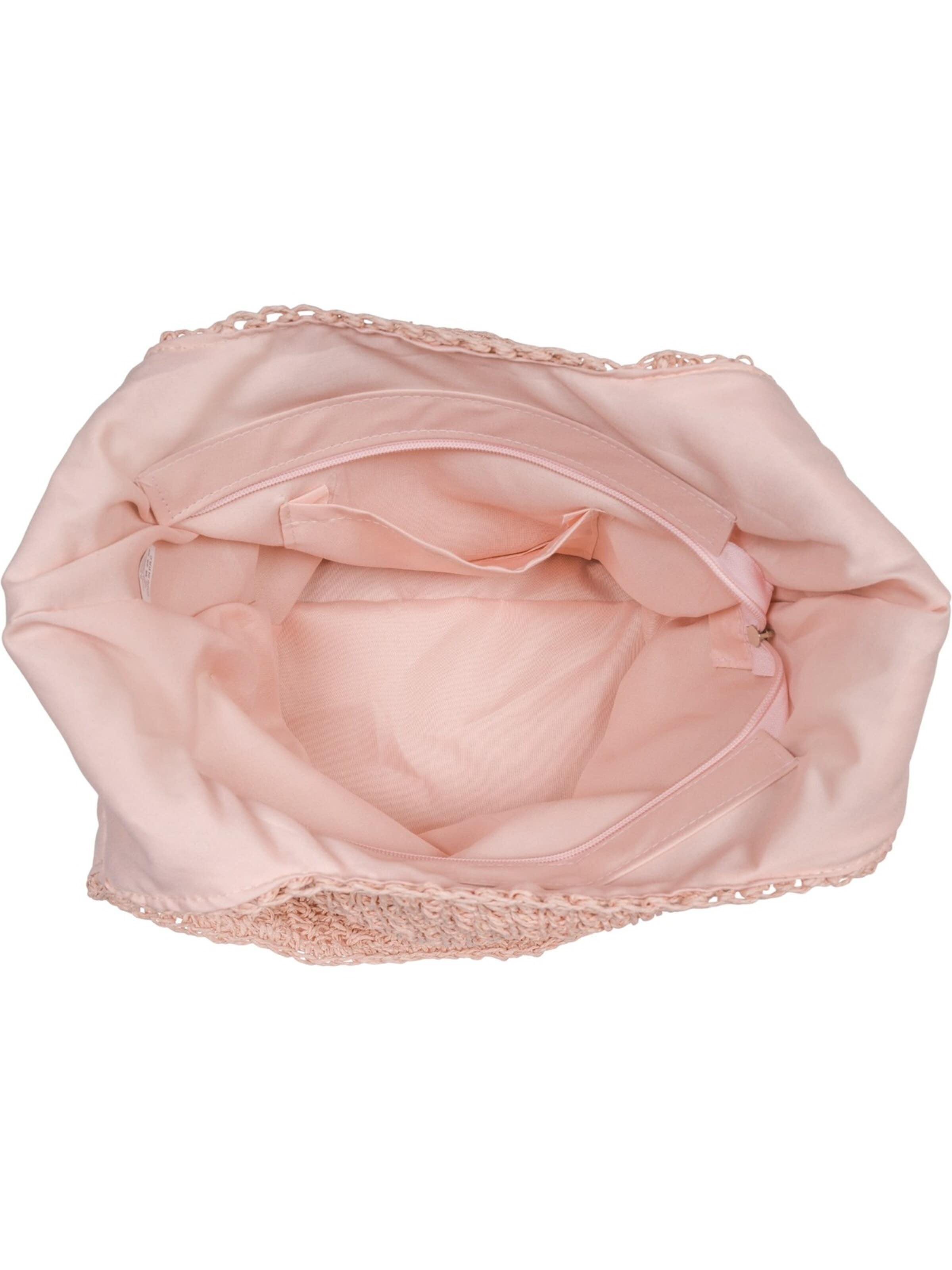 styleBREAKER Schultertasche 'Papierstroh Beuteltasche'‌‌‌ in Pink