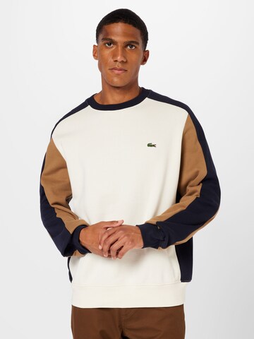 Sweat-shirt LACOSTE en blanc : devant