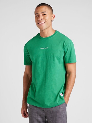 Tommy Jeans Skjorte 'CLASSIC' i grønn: forside
