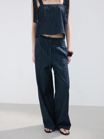 Largi Jeans 'CALONGE' de la MANGO pe albastru: față