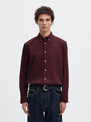 SELECTED Button Up Shirt 'SLMCole' in Red: front