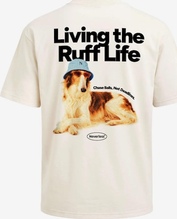 Neverless Shirt 'Ruff Life' in Beige: Vorderseite