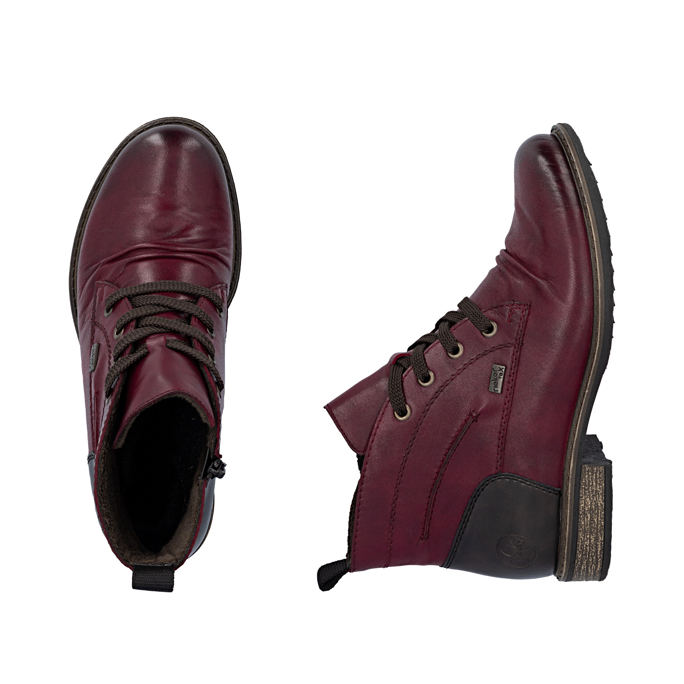 Bottines à lacets Rieker en rouge