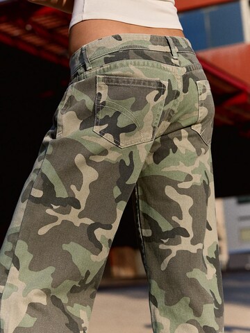 Bershka Wide leg Broek in Groen