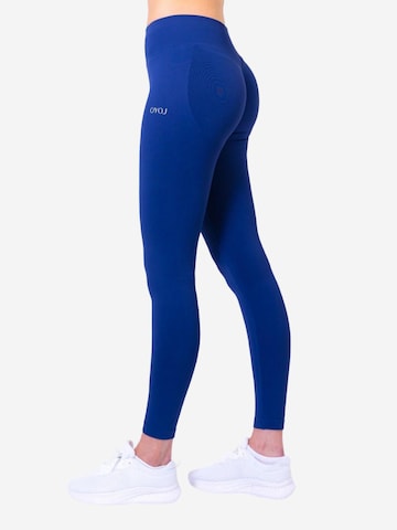 OYOJ Skinny Leggings 'Nova Active Scrunch Tights - Navy' i blå