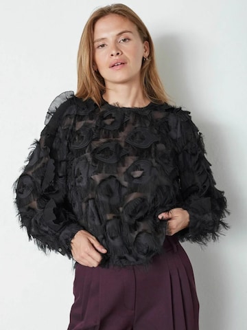 Chemisier 'Syra' co'couture en noir : devant