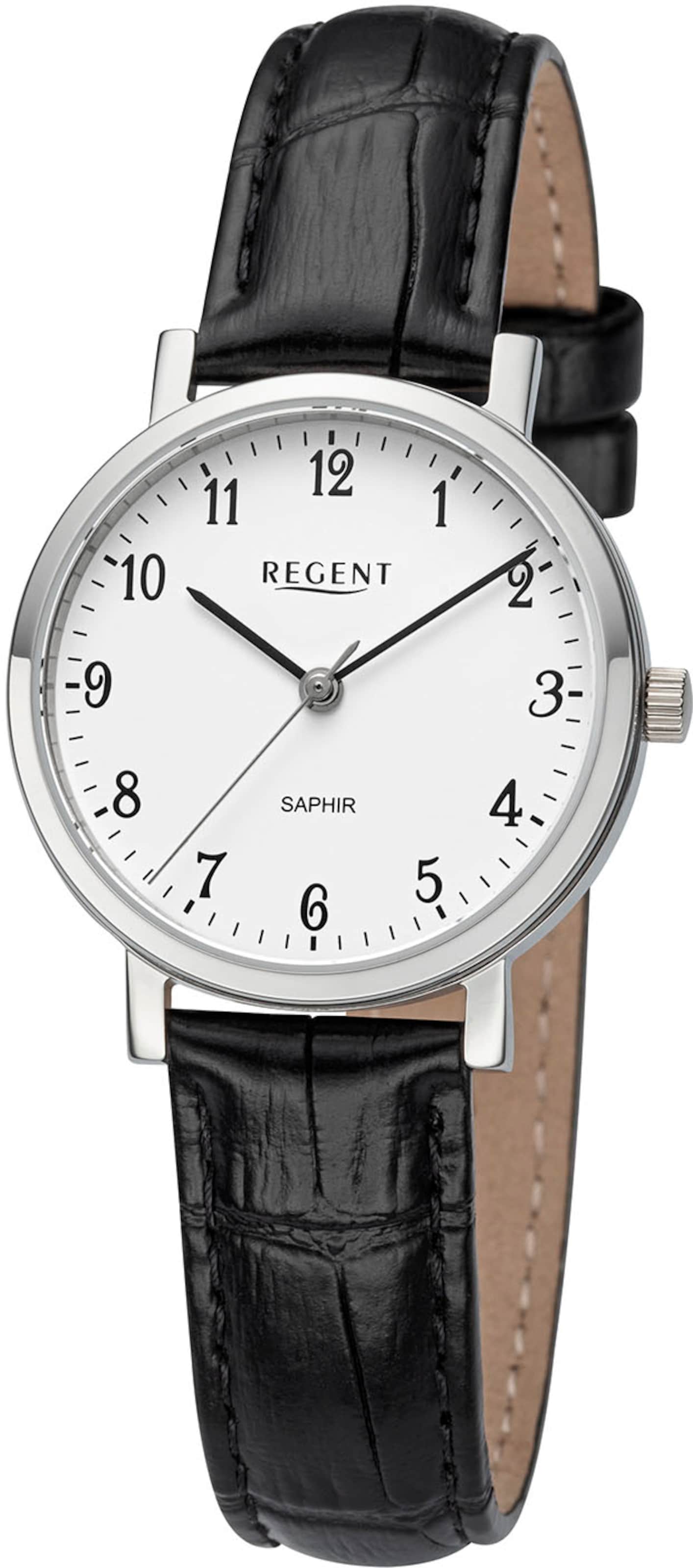 REGENT Analoguhr in Schwarz: Vorderseite