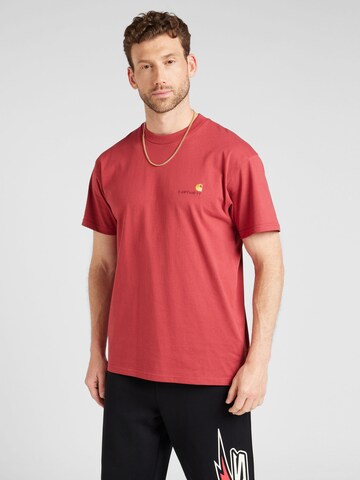 Carhartt WIP T-Shirt 'American Script' in Rot: Vorderseite