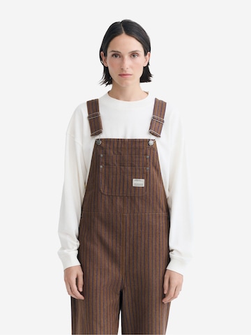 Wide leg Pantaloni con pettorina 'Lume' di Thinking MU in marrone