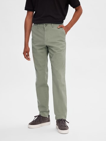 SELECTED HOMME Slim fit Chino Pants 'Miles Flex' in Green: front