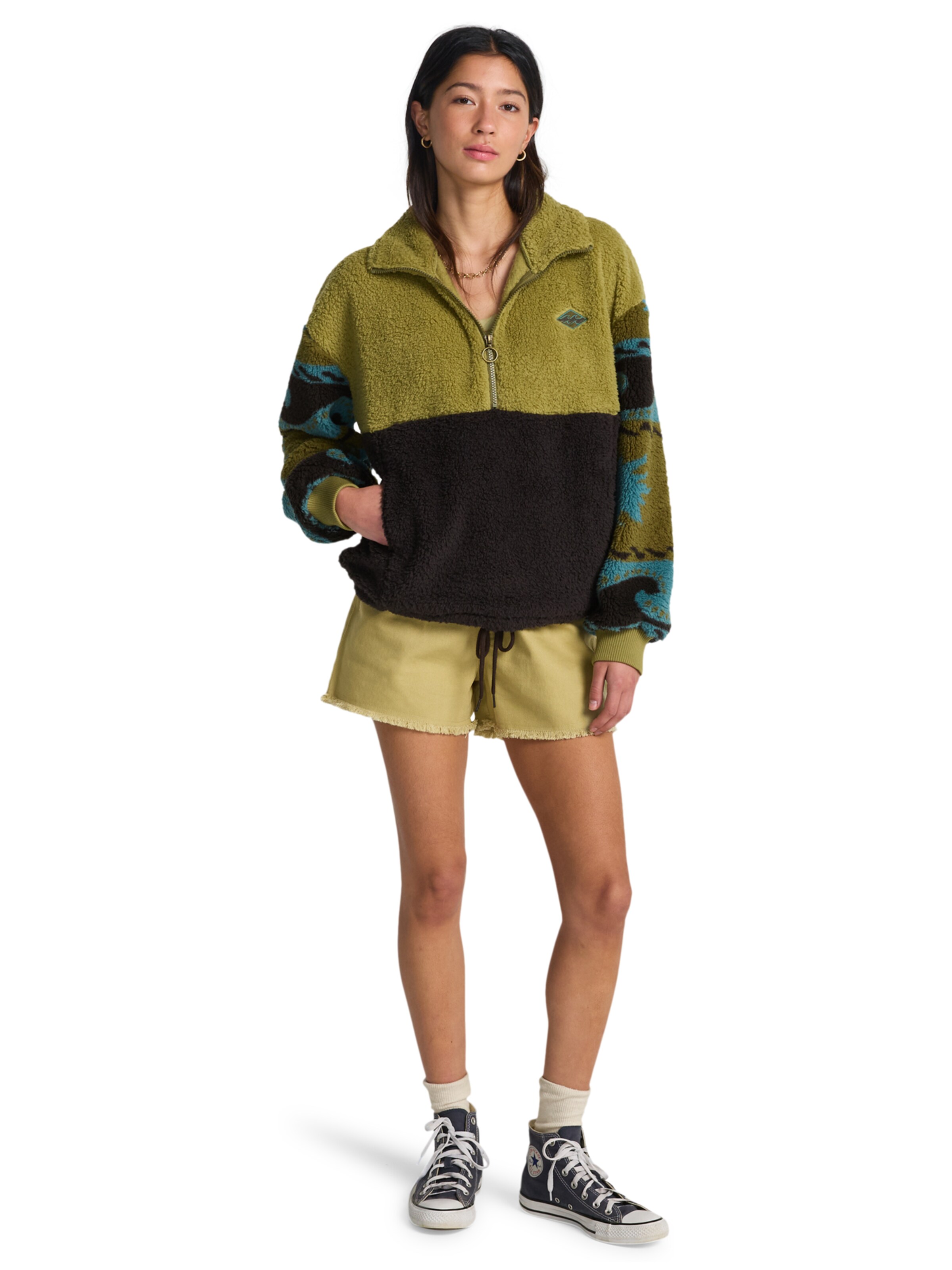 BILLABONG Fleece Jacket 'Time Off' in Green