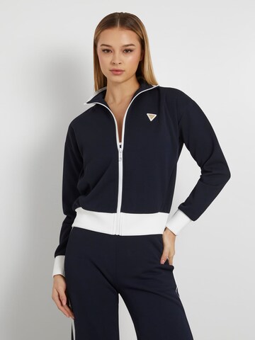 GUESS Sweatjacke in Blau: Vorderseite