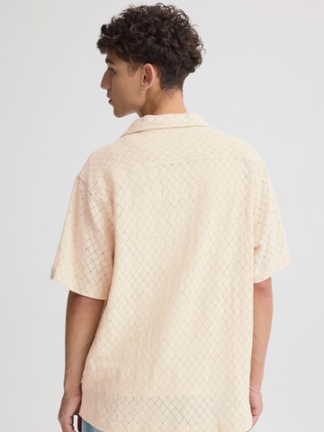 !Solid Comfort fit Overhemd ' SDTeagan ' in Beige
