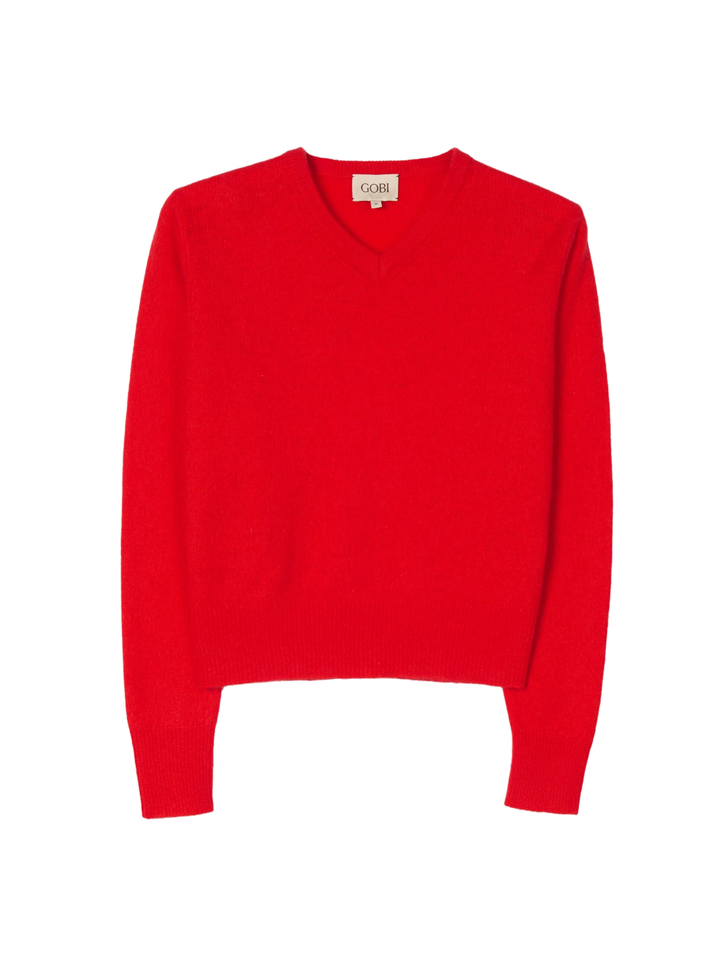 GOBI Cashmere - Jersey 'Women's Dual-Collar Cashmere Sweater' en rojo