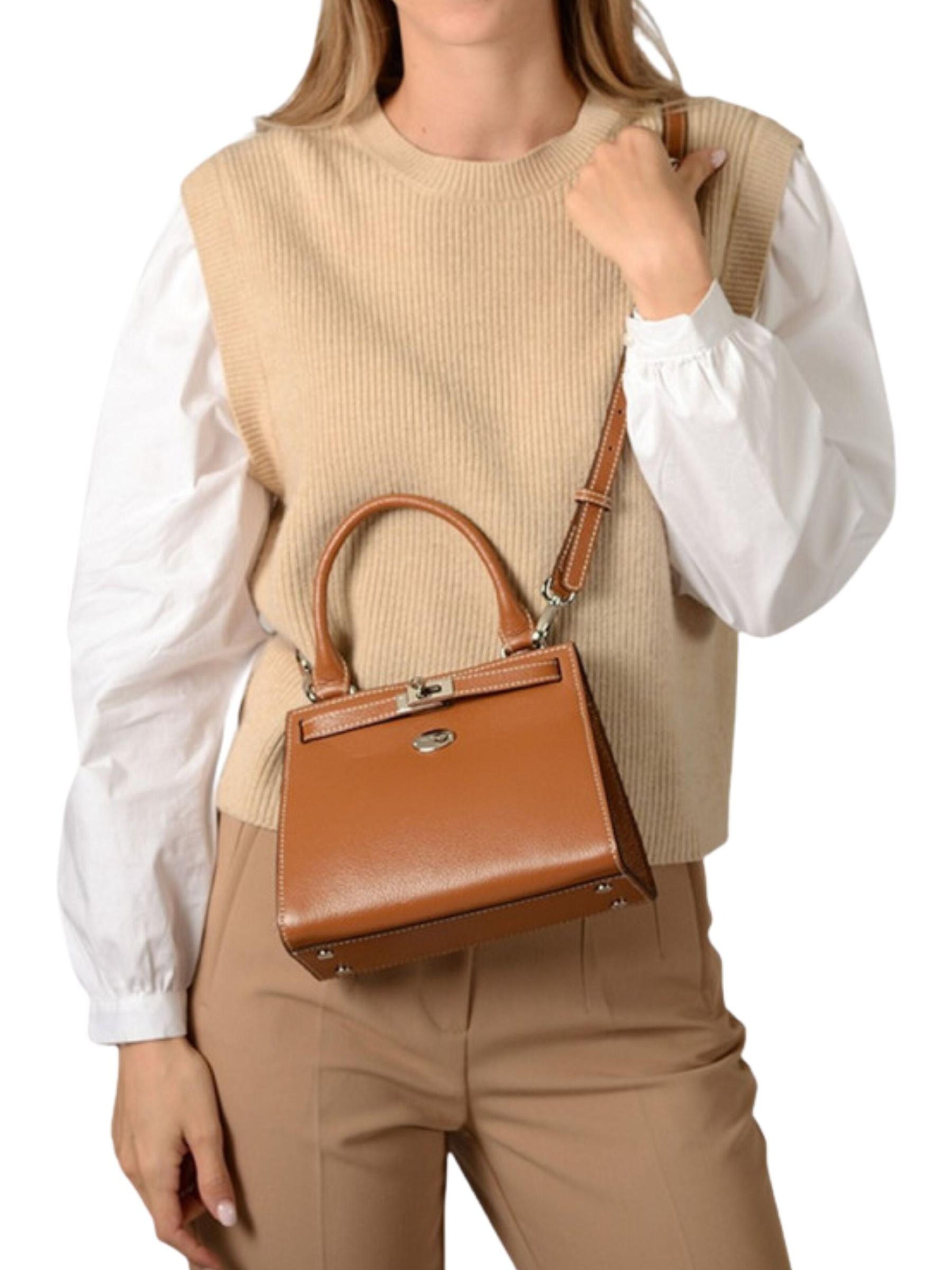 MAC DOUGLAS Handtas 'Mac Douglas Sacs À Main MINI Temple Buni Cuir Marron' in Bruin