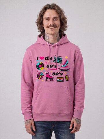 Sweat-shirt '80s Love' Watapparel en rose : devant