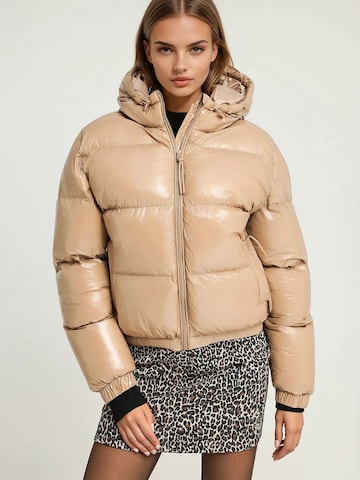 Veste d’hiver Funky Buddha en beige : devant