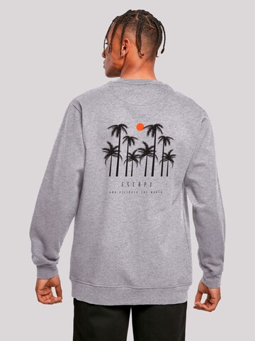 Sweat-shirt 'Escape Discover the World Palm Trees Black' F4NT4STIC en gris