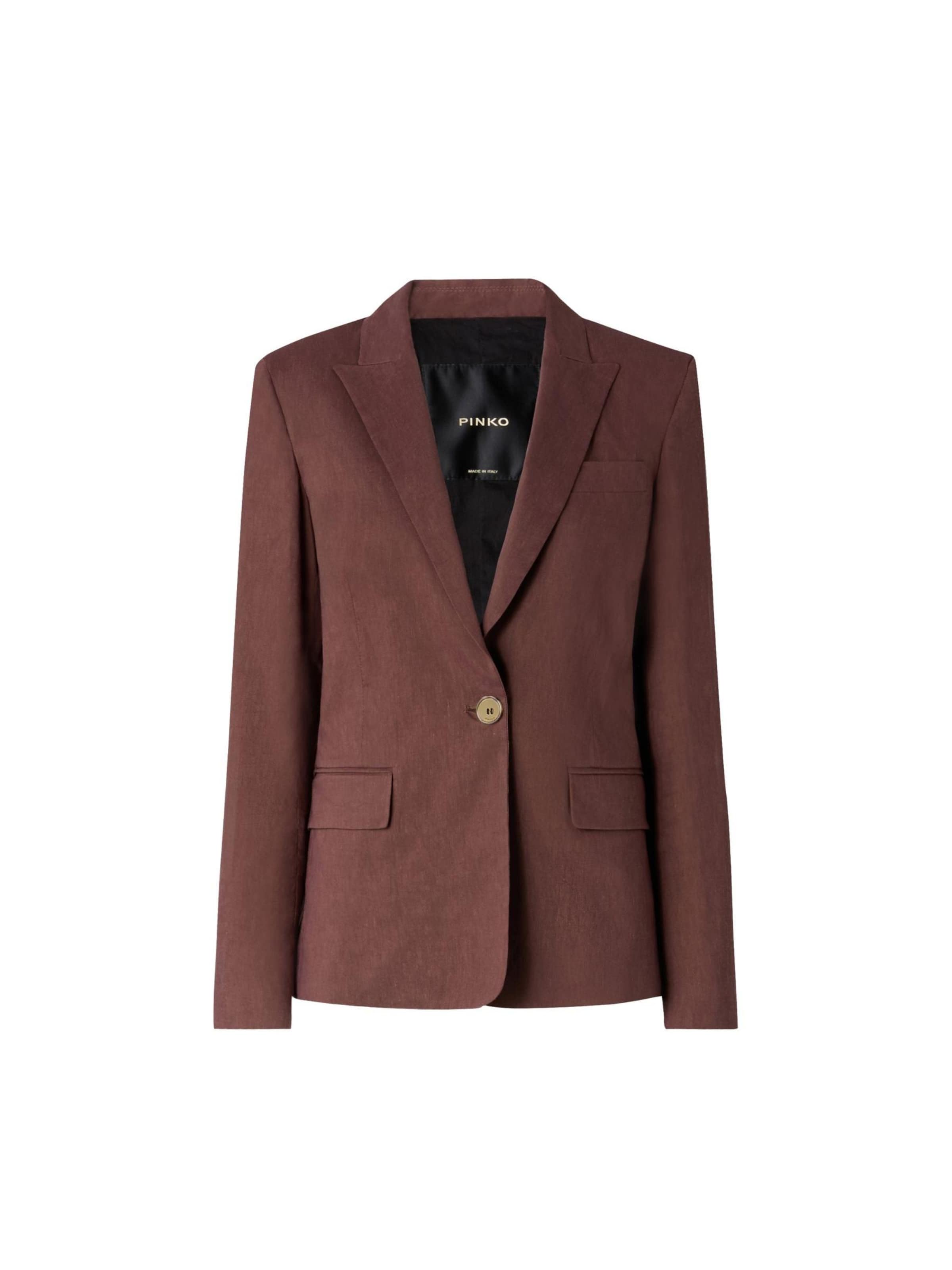 PINKO Between-season jacket 'PINKO FREDA GIACCA LINO STRETCH GIACCA' in Brown: front