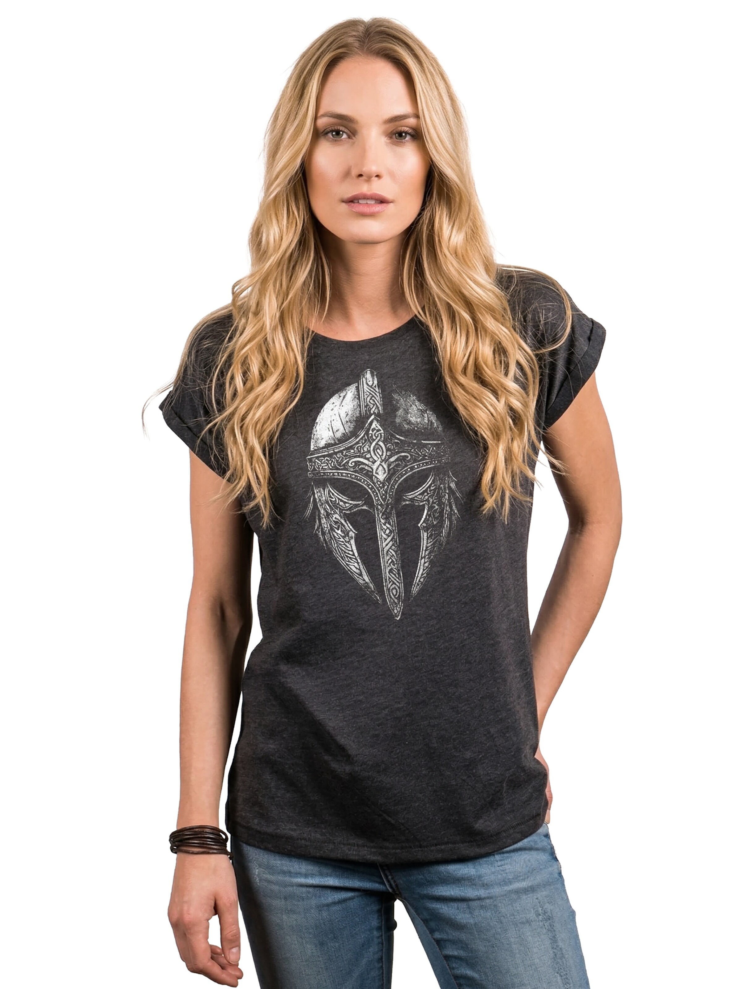 MAKAYA Shirt 'Vikinger Helm' in Grey: front