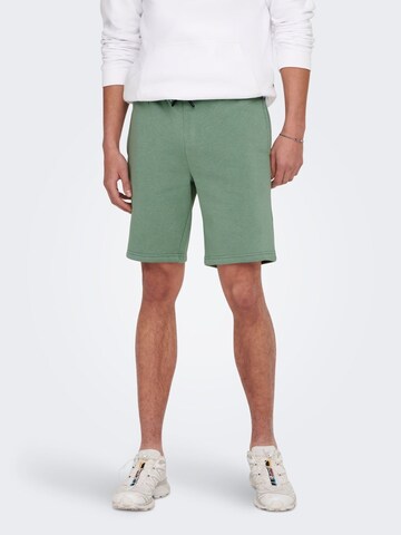 Loosefit Pantalon 'Ceres' Only & Sons en vert : devant