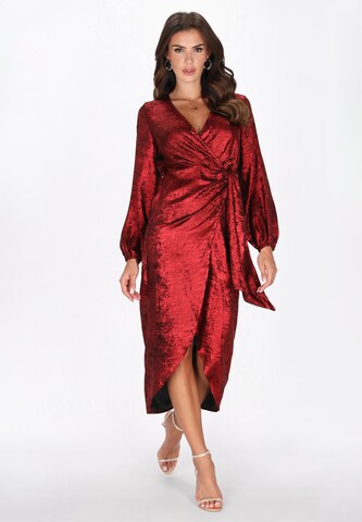 faina Avondjurk in Rood: voorkant