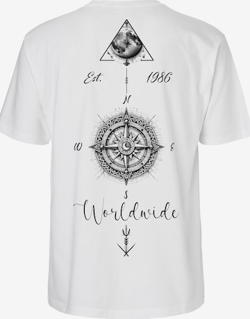 RMK Shirt 'Kompass' in Weiß: Vorderseite