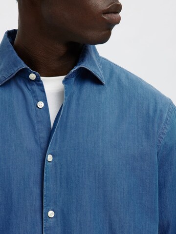 SELECTED - Ajuste regular Camisa en azul