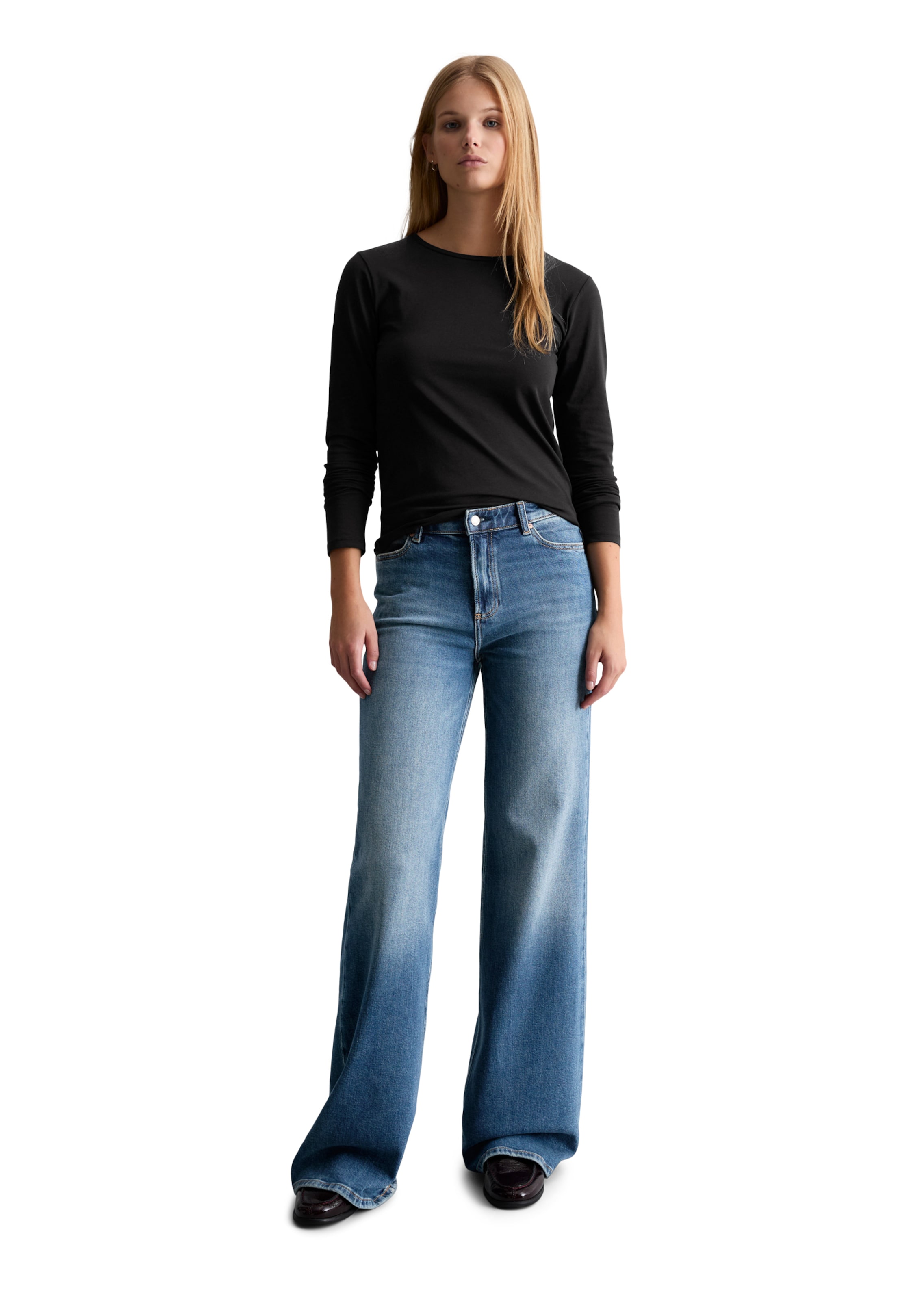 Marc O'Polo DENIM Flared Jeans 'Grethe' in Blue: front