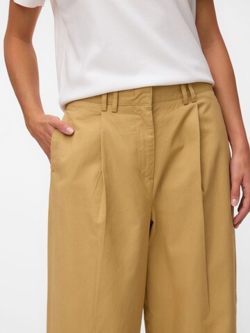 VERO MODA Wide leg Bandplooibroek 'VMNova' in Beige