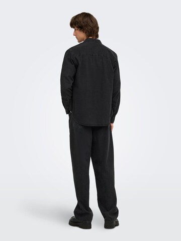 Only & Sons Regular fit Button Up Shirt 'ONSRAY' in Black