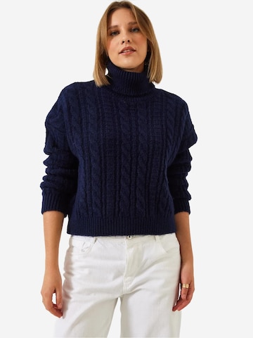 Pullover di Bianco Lucci in blu: frontale