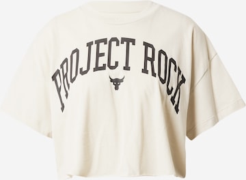 UNDER ARMOUR Sportshirt 'Project Rock' in Weiß: predná strana