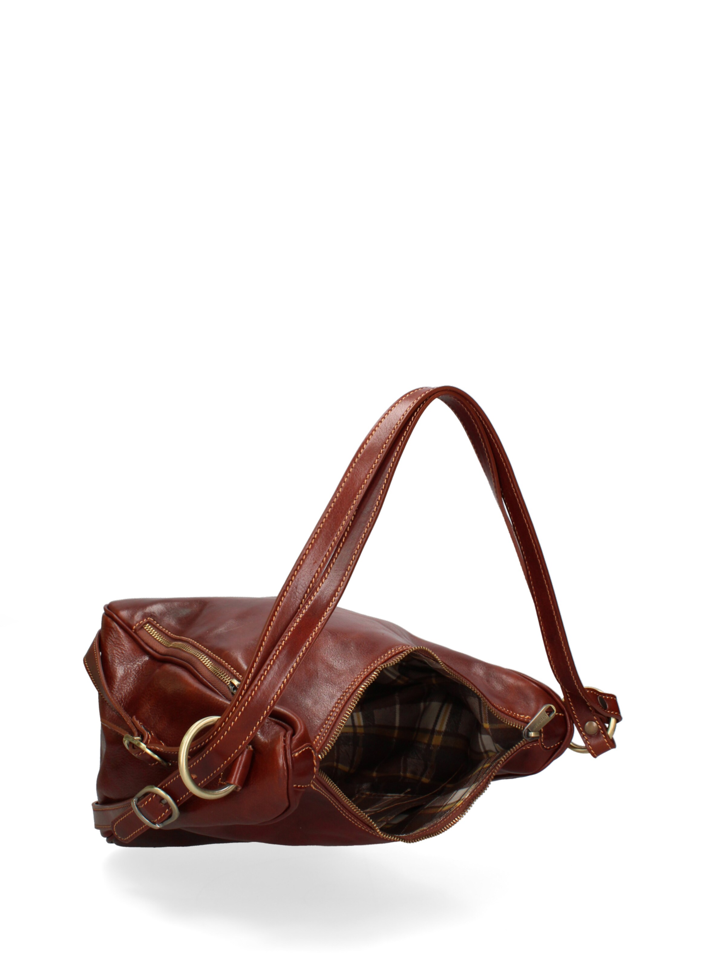 Borsa a spalla 'Borsa a Spalla Donna Vera Pelle Vacchetta - Chiusura Zip' di I Fratelli in marrone
