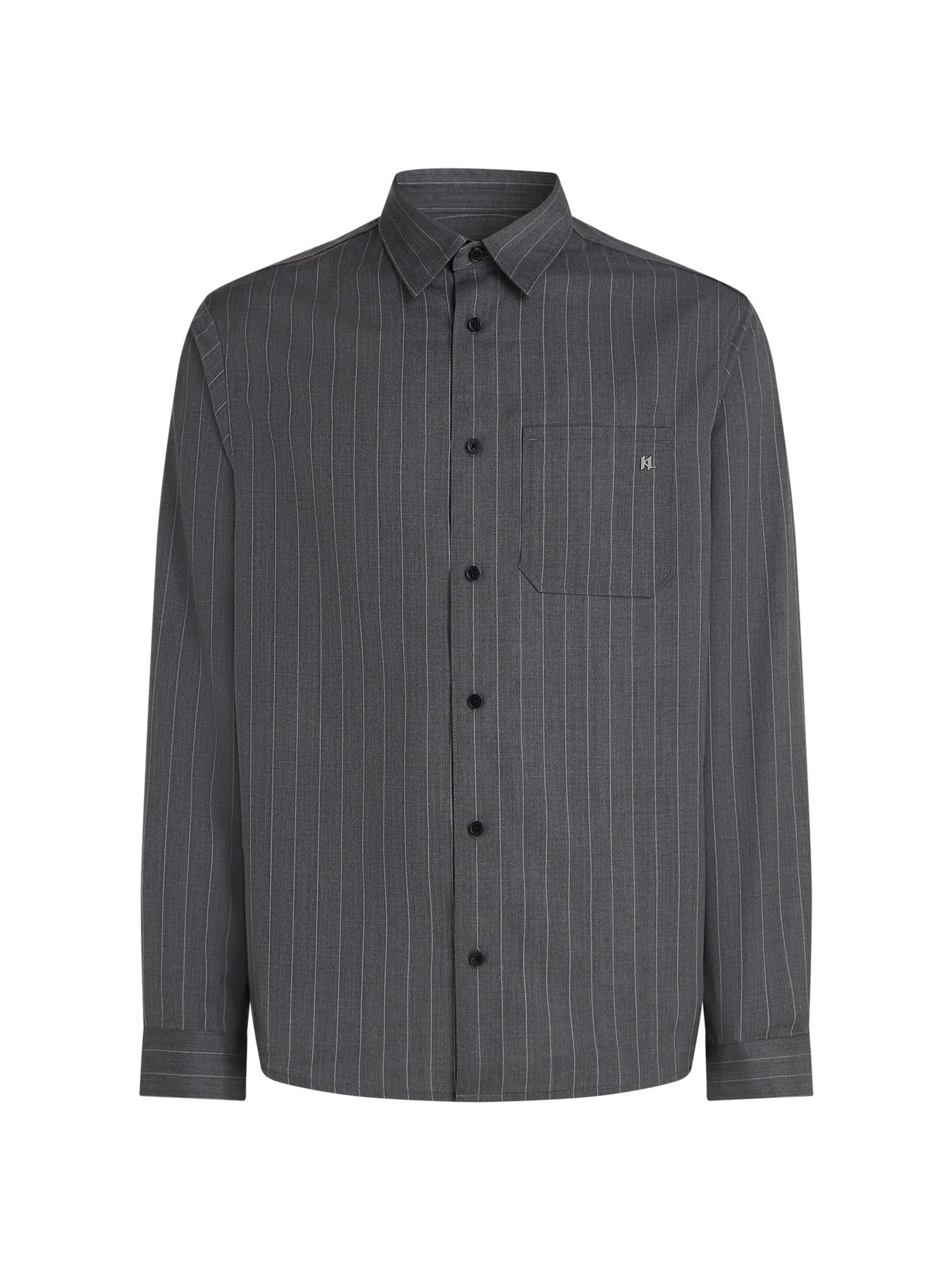 Karl Lagerfeld Regular fit Overhemd in Grijs: voorkant