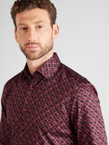 BOSS Regular fit Button Up Shirt in Red