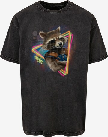 ABSOLUTE CULT Shirt 'Guardians Of The Galaxy Vol.2 - Neon Rocket' in Grey: front