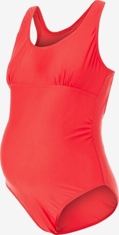 MAMALICIOUS Bralette Swimsuit 'Veronica' in Red: front