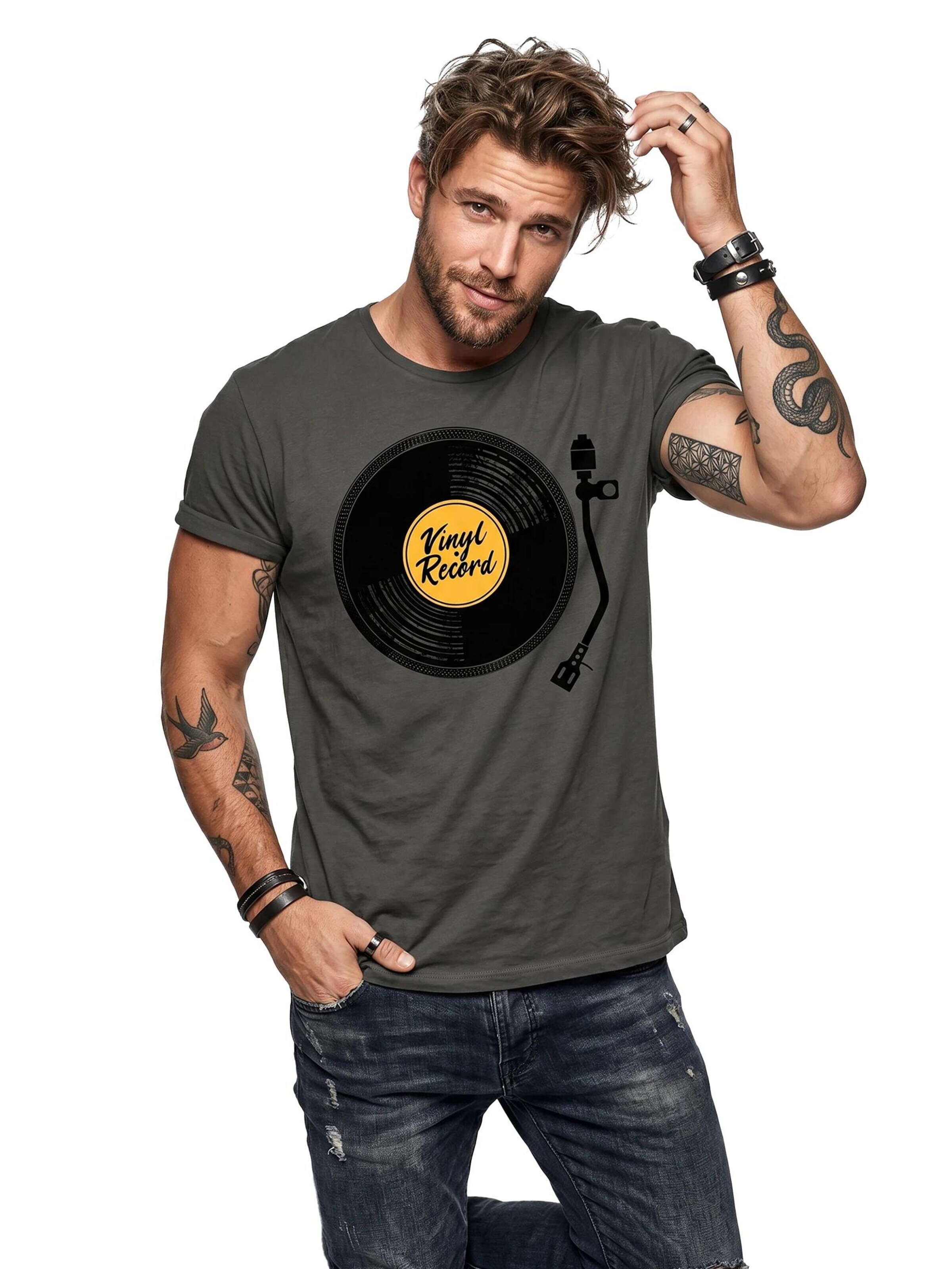MAKAYA Shirt 'V-Record' in Grey