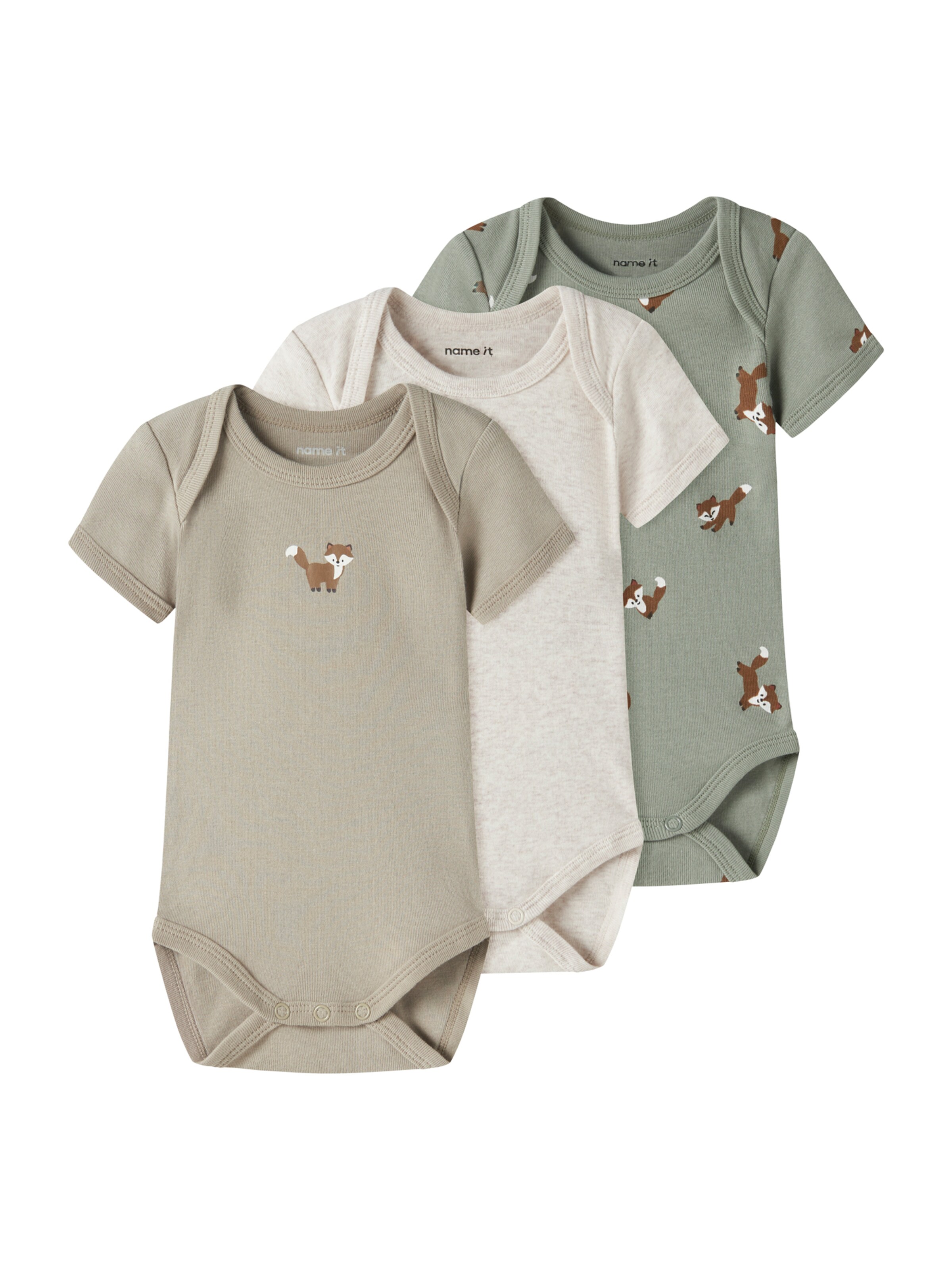 NAME IT - Pijama entero/body en beige: frente