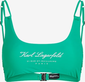 Karl Lagerfeld - Soutien Bustier Top de biquíni 'Hotel' em verde: frente