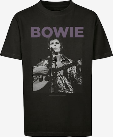 F4NT4STIC Shirt 'David Bowie Rock Poster' in Zwart: voorkant