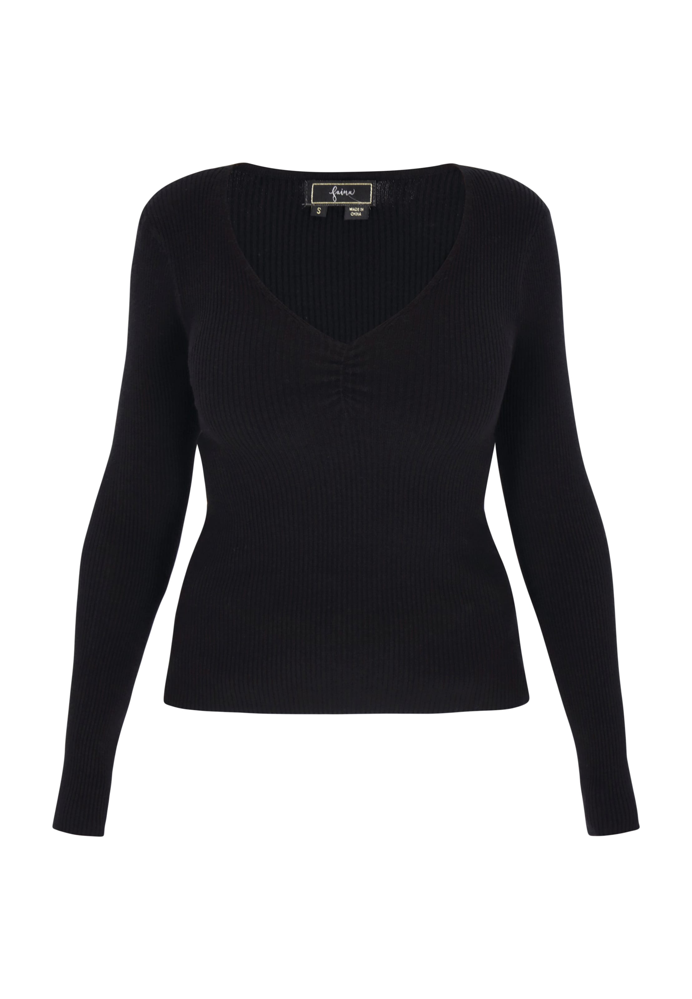 faina Свитер 'Comfortable' в Черный: спереди