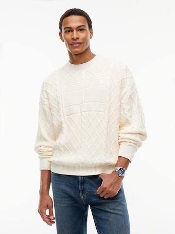 Tommy Jeans Trui in Beige: voorkant